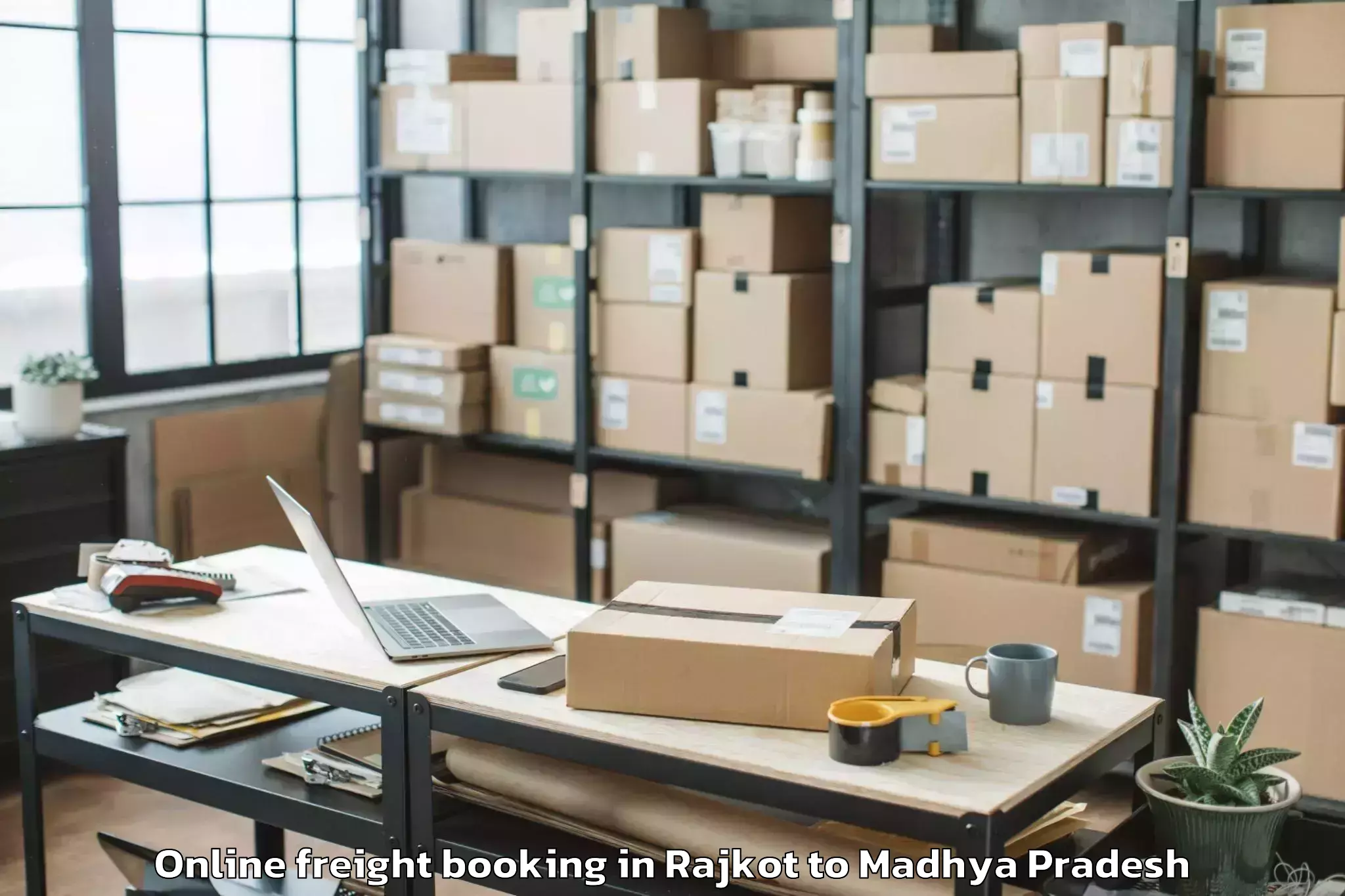 Affordable Rajkot to Rewa Airport Rew Online Freight Booking